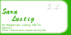 sara lustig business card